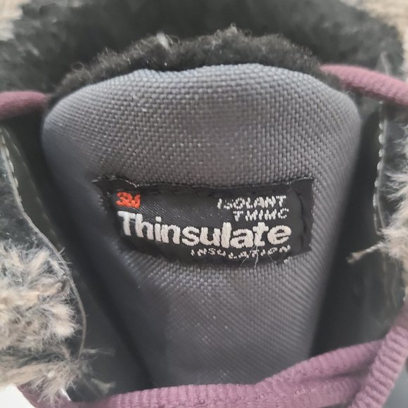 EUC Aubergine Purple & Grey WOMEN'S WINTER BOOTS with Faux Fur - Hardly worn! - Picture 5 of 6